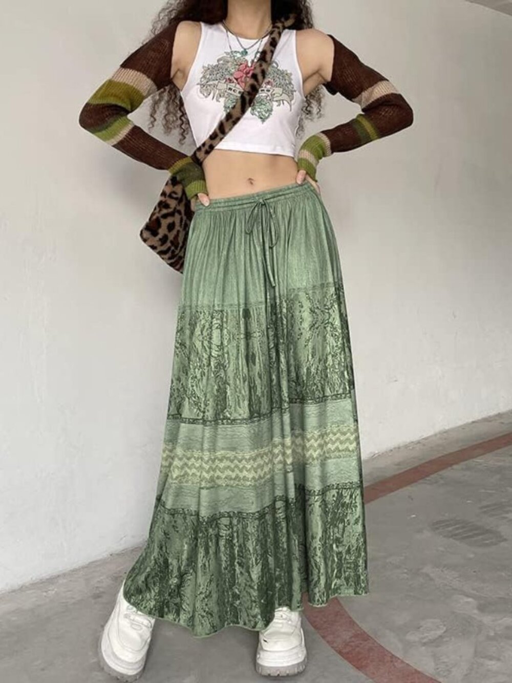 Grunge Fairycore Clothes Alt Aesthetic Peasant Skirt 90s E-Girl Harajuku Cottage - Picture 4 of 5